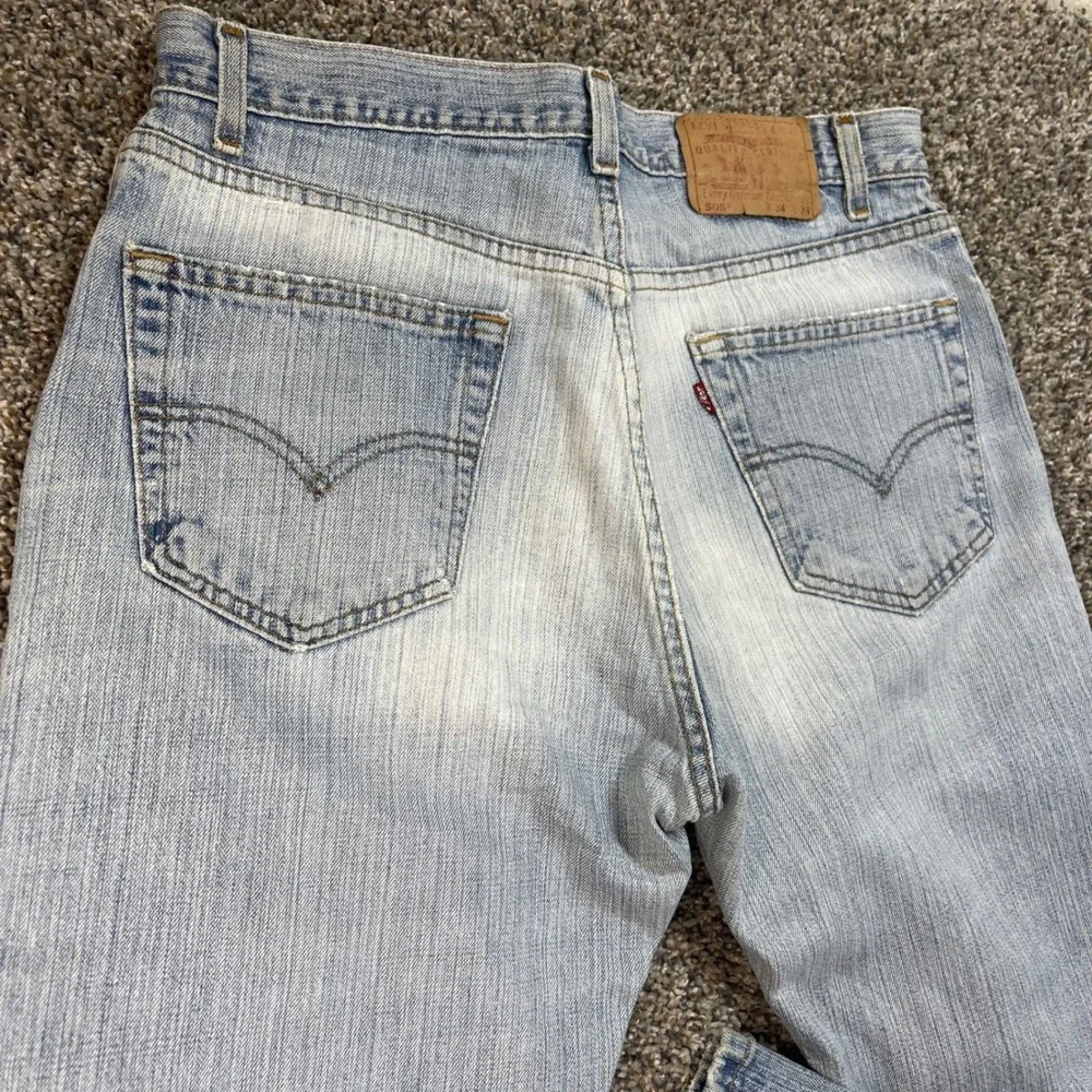 Vintage Levi's 505 Men's 33x33 Jeans Regular Fit Straight Light Wash Distressed‎